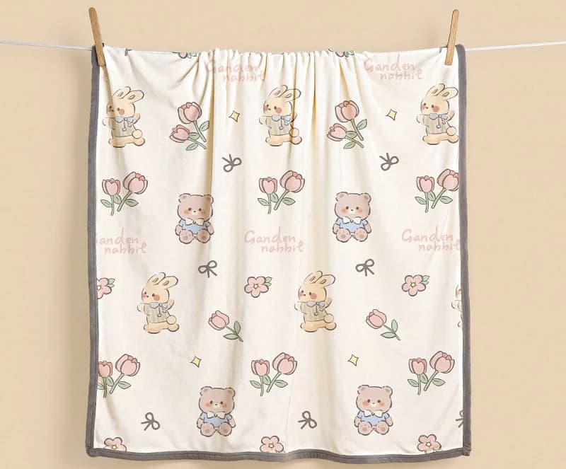Cute Pet Print Flannel Throw Blanket