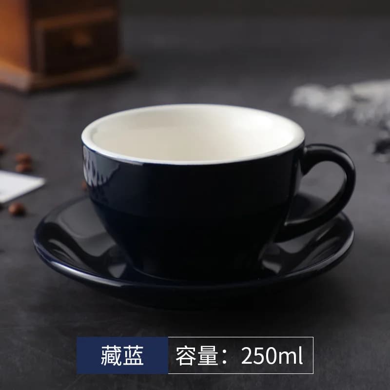 250ml Thickened Cup Large Capacity Creative Latte Art Cup Retro Colored Coffee Cup Afternoon Tea Dessert Tea Mug Home Decoration