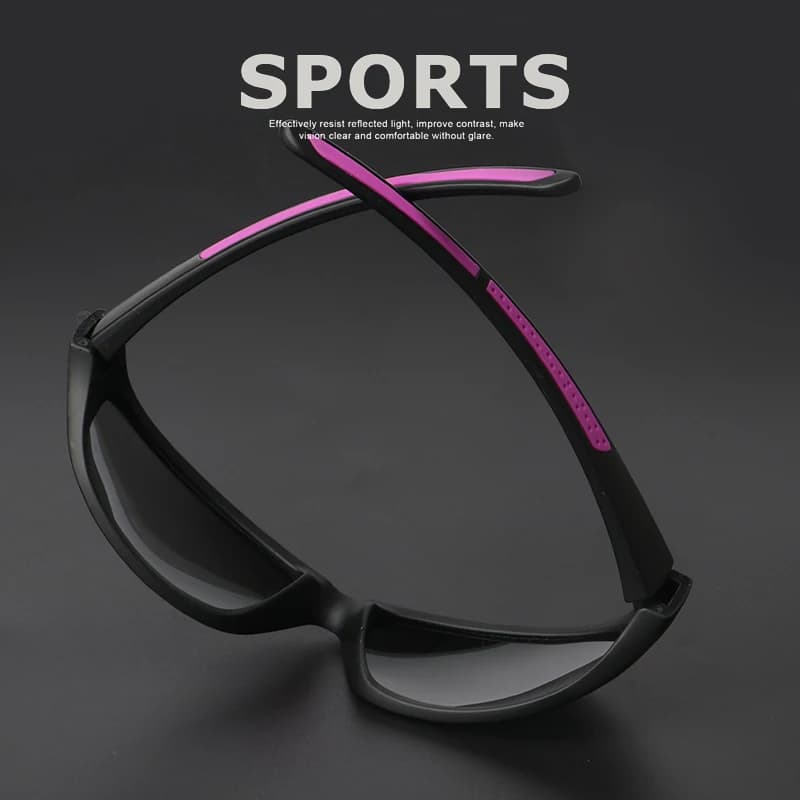 Polarized Sports Sunglasses for Men Women Running Fishing TAC Lens Anti Glare Soft Silicone Non-Slip Temple Outdoor Eyewear UV
