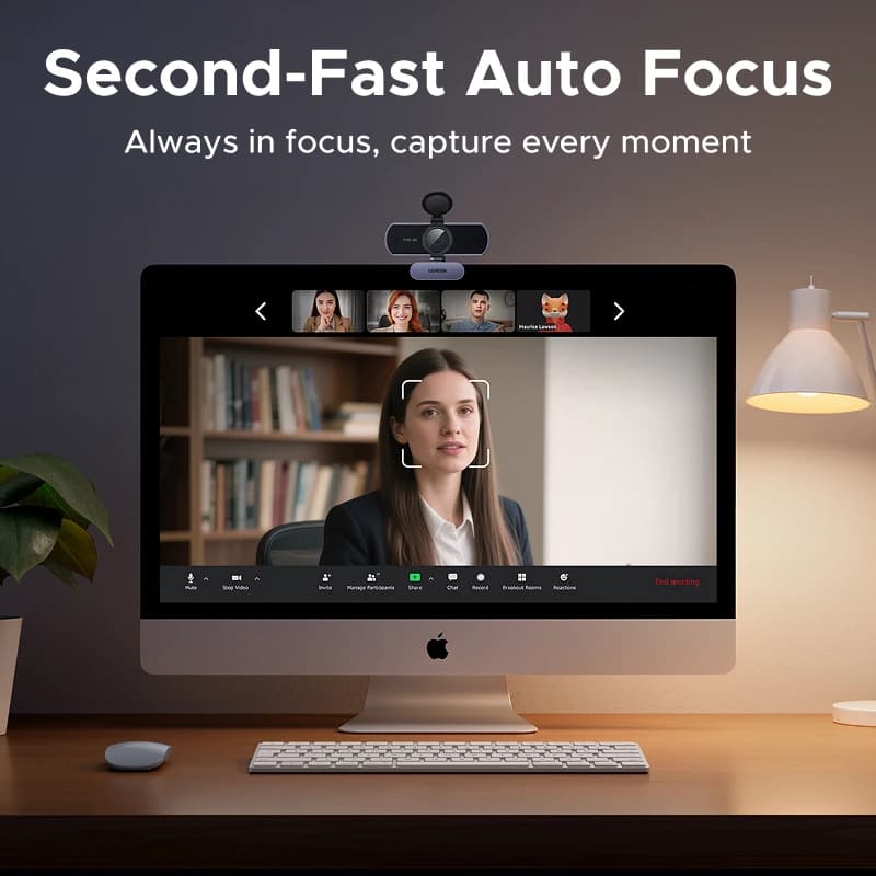 4K Auto Focus Webcam with Noise Cancelling Mics