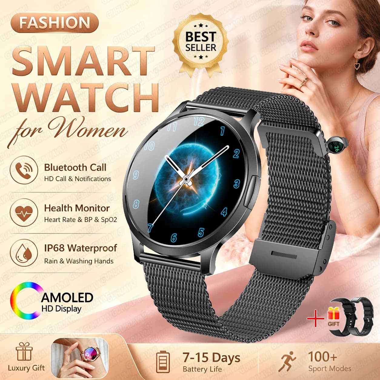 Black Mesh Belt 2A / Fashion Smart