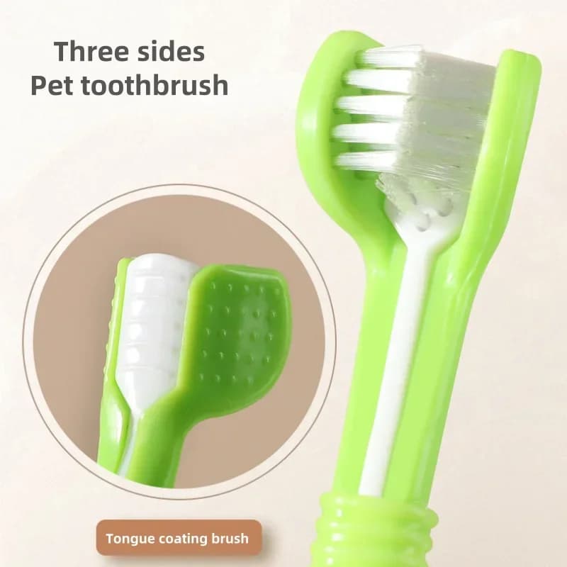 Three-Head Pet Toothbrush for Dogs