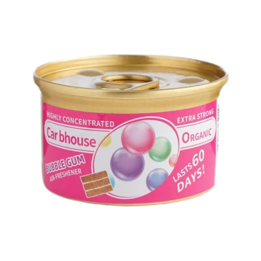 Organic Bubble Gum Scent Car Air Freshener Can