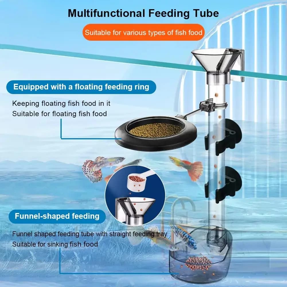 Aquarium Fish Feeding Dish Set with Adjustable Tubes