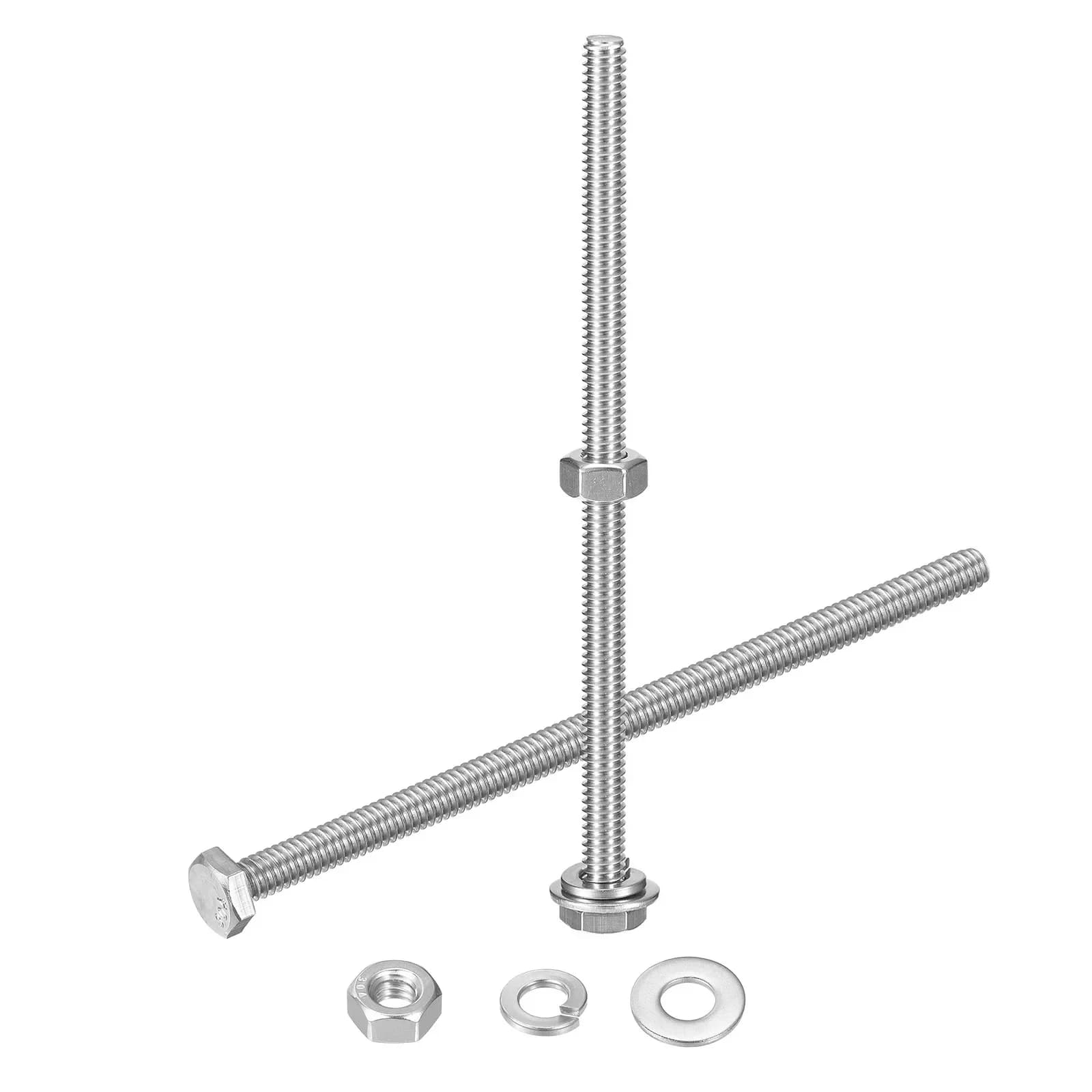 1/4-20 x 5" Hex Head Bolts with Nuts and Washers Kit