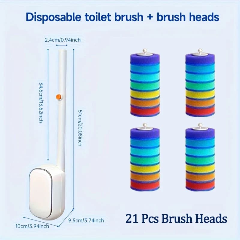 Wall-Mounted Toilet Brush with Disposable Refills