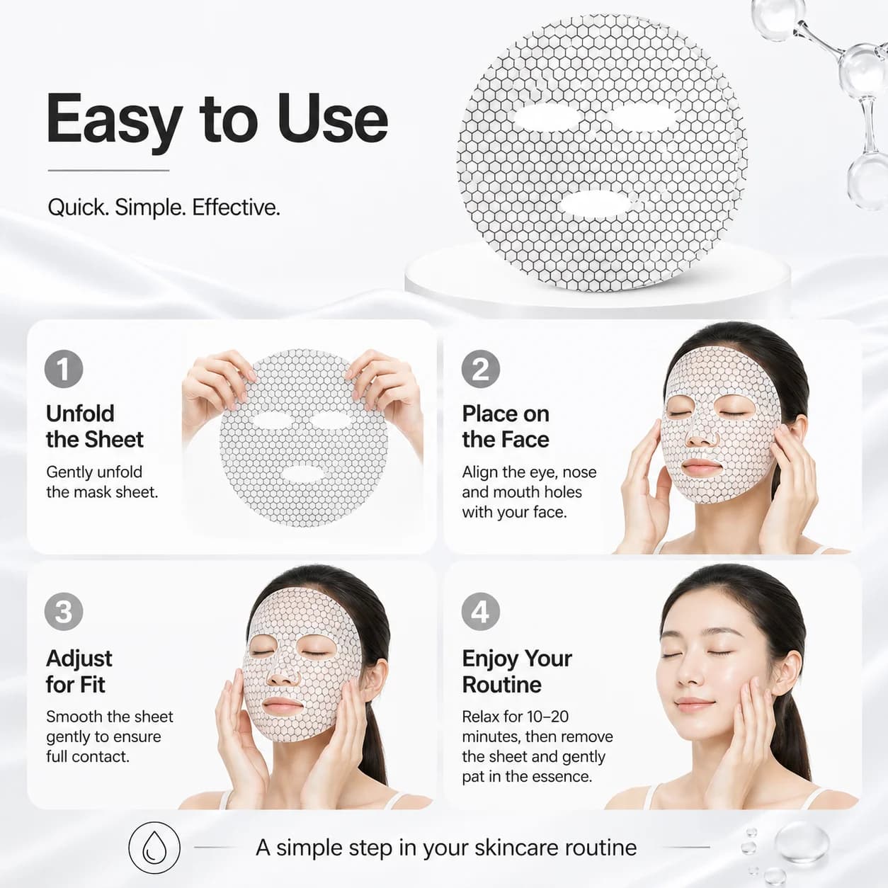 Graphene Pattern Facial Mask Sheets