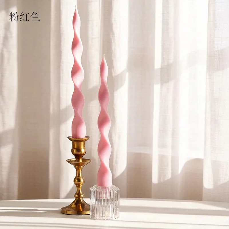 Spiral Twisted Taper Candles Pair