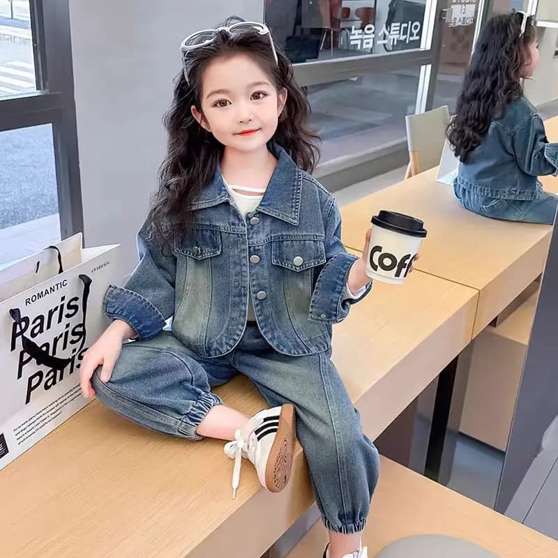Baby Girls Denim Jacket And Pants Set