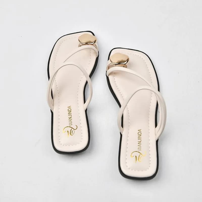 Women's Low-Heeled Clip Toe Sandals
