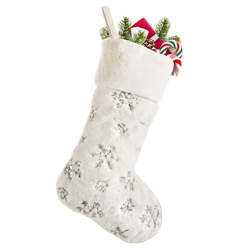 Christmas Stocking with Gold and Silver Sequins