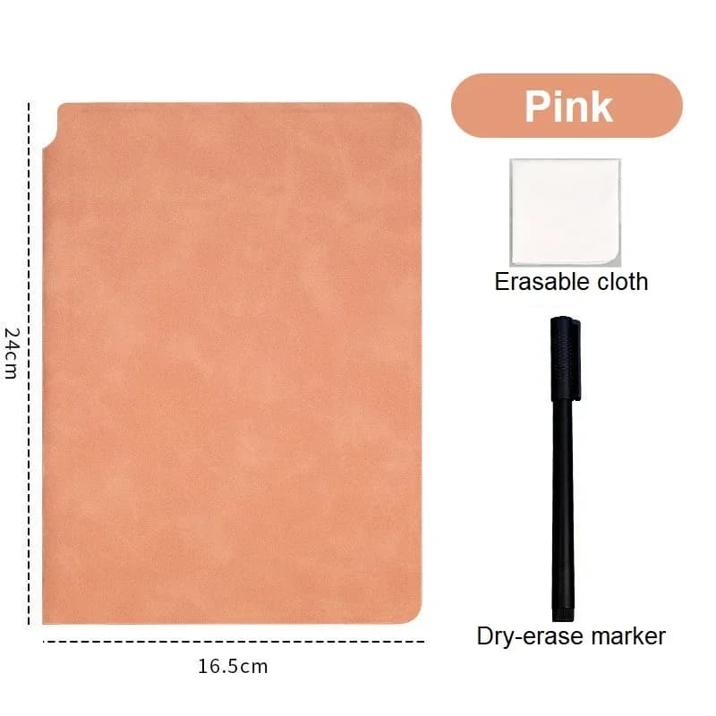 Office Supplies, Reusable Whiteboard Notebook Set with Pen, Eraser & Leather Wipe Cloth，Weekly Planner Notepad for Office Daily
