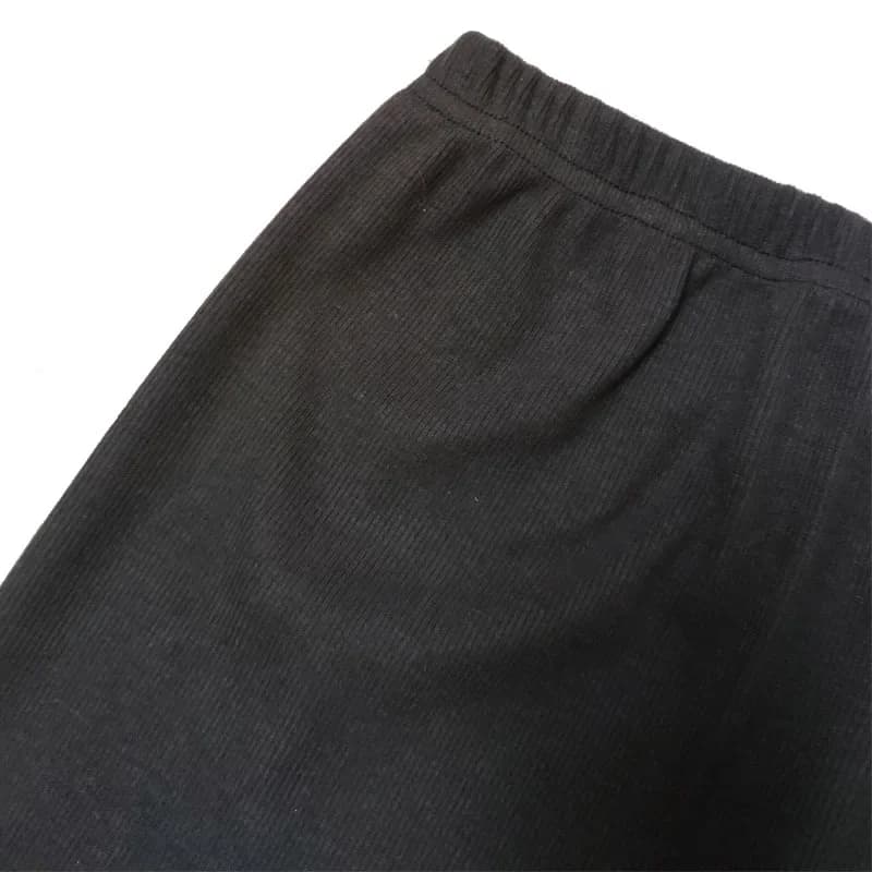 Women's Black Pencil Skirt Wool Rib Knit