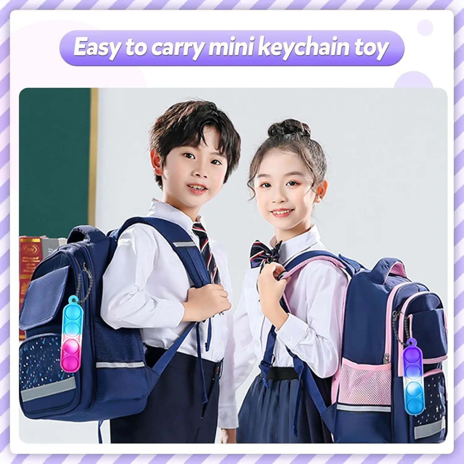 Mini Pop Fidget Toy Keychains Bulk Pack