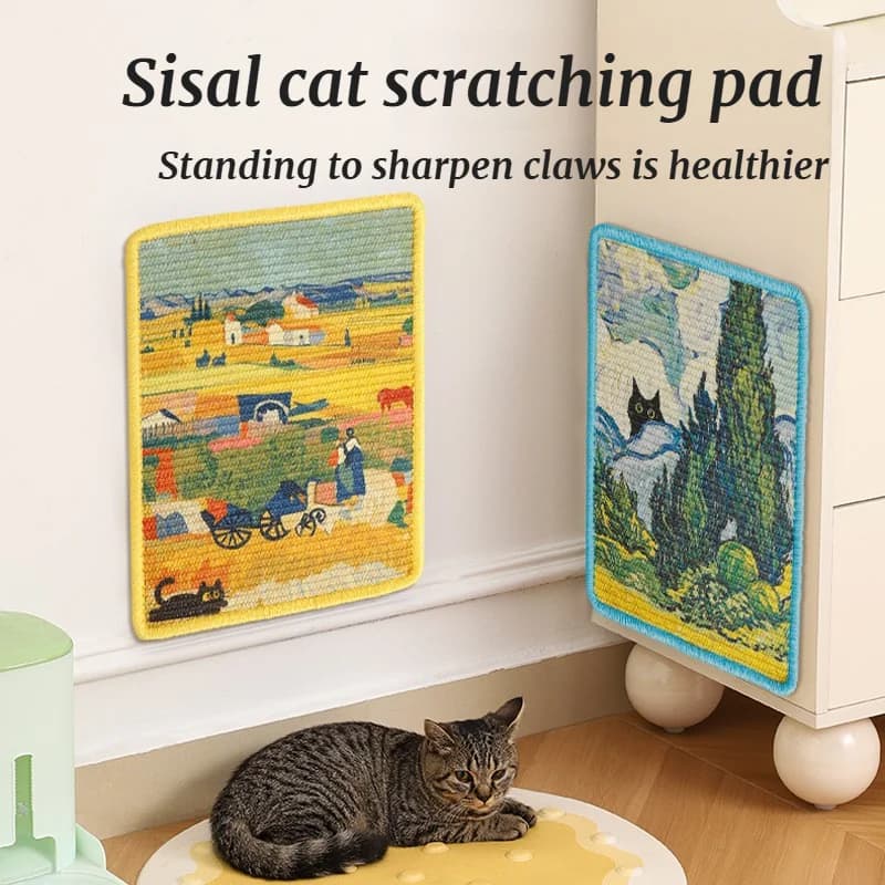 Cat Scratch Board, Sisal Pet Mat, No Debris Falling Off, Wall Sticking, Cat Toys, Wear-resistant Scratch Pads, Pet Supplies