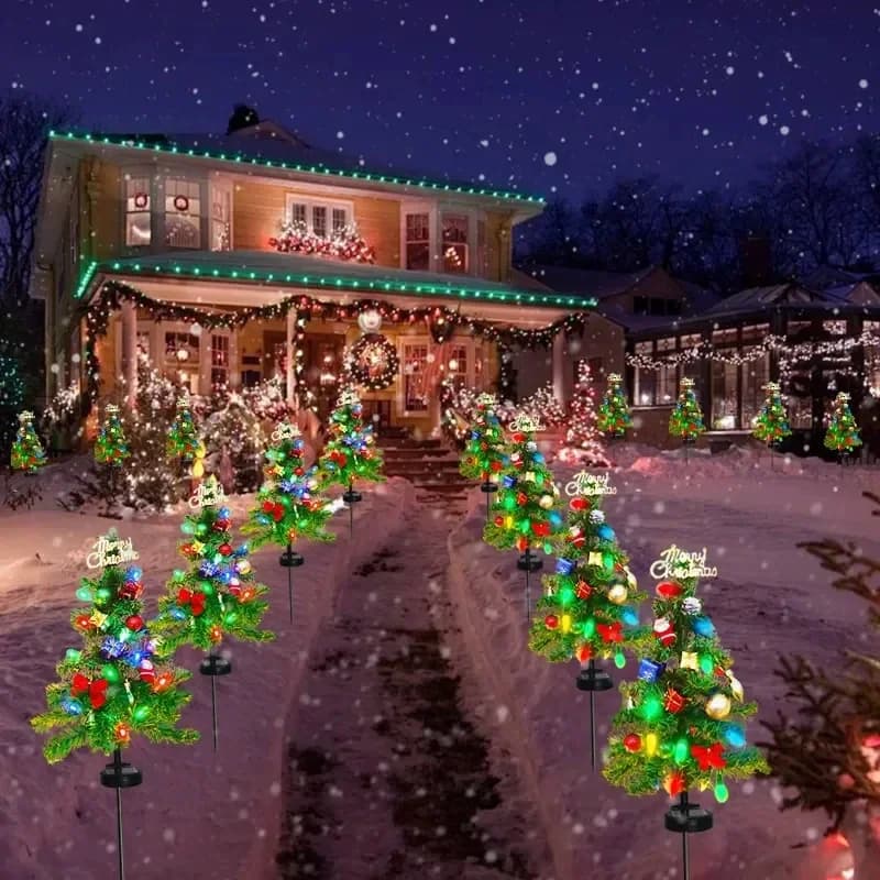 Solar LED Christmas Tree Stake Light