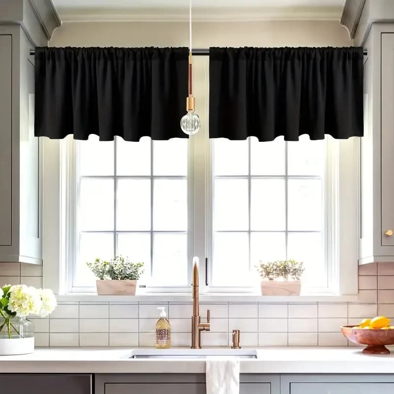Solid Color Blackout Curtain Valance