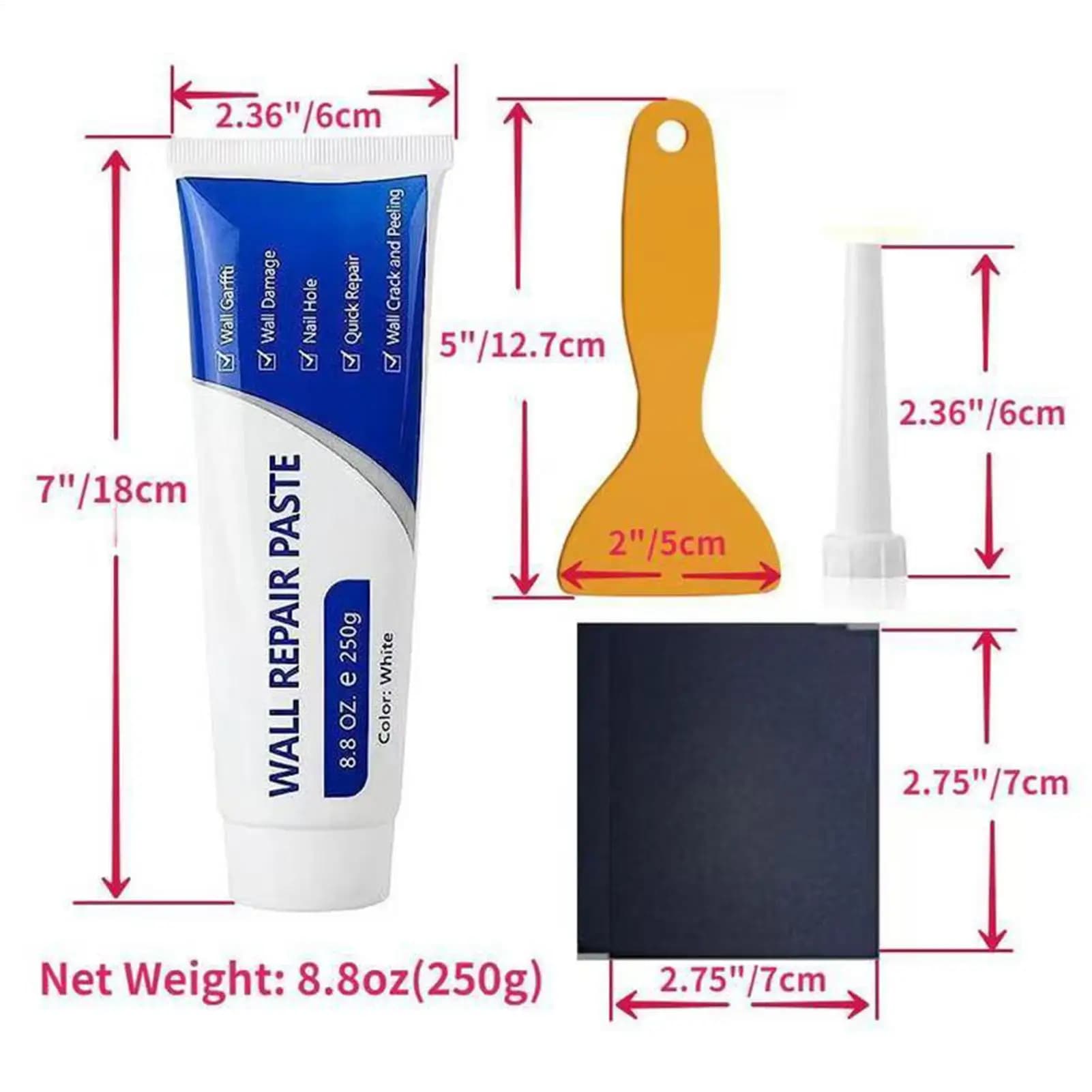 Drywall Repair Kit with Scraper and Putty