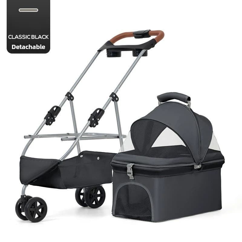 2025 New Pet Stroller,Three-wheel Pet Stroller,Lightweight,Two-way,Large Space,Detachable Basket,Foldable,High View,Breathable