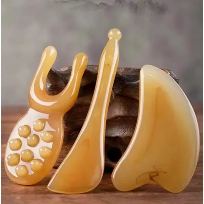 Gua Sha Board and Facial Massage Rod Set