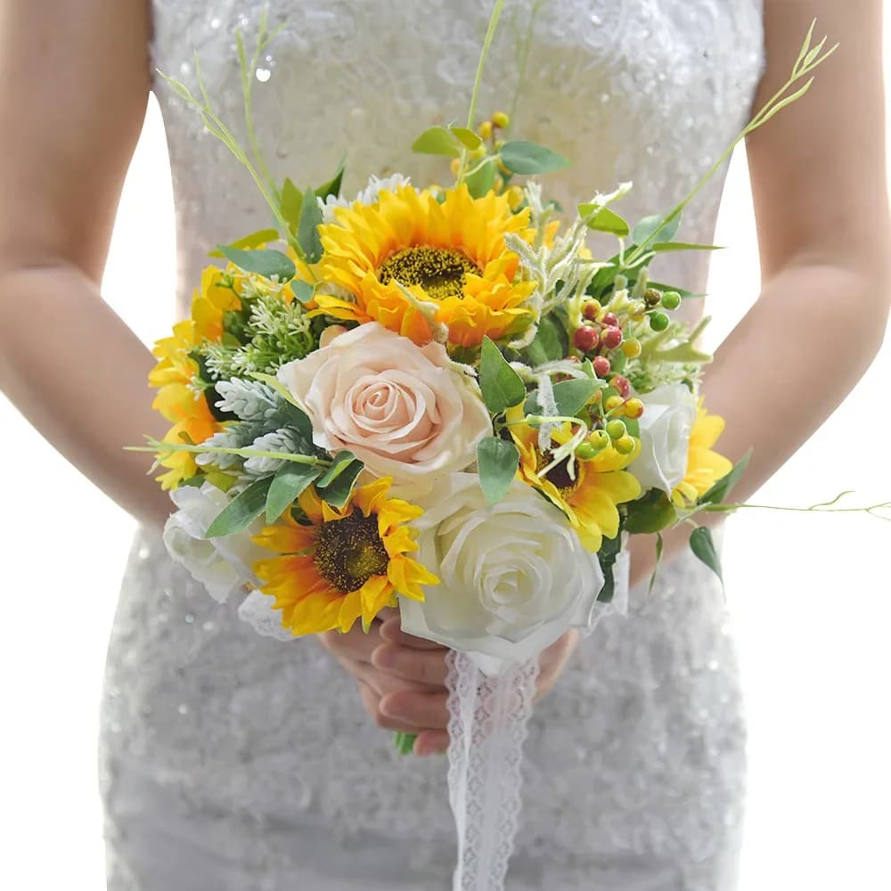 Sunflower Rose Bridal Bouquet