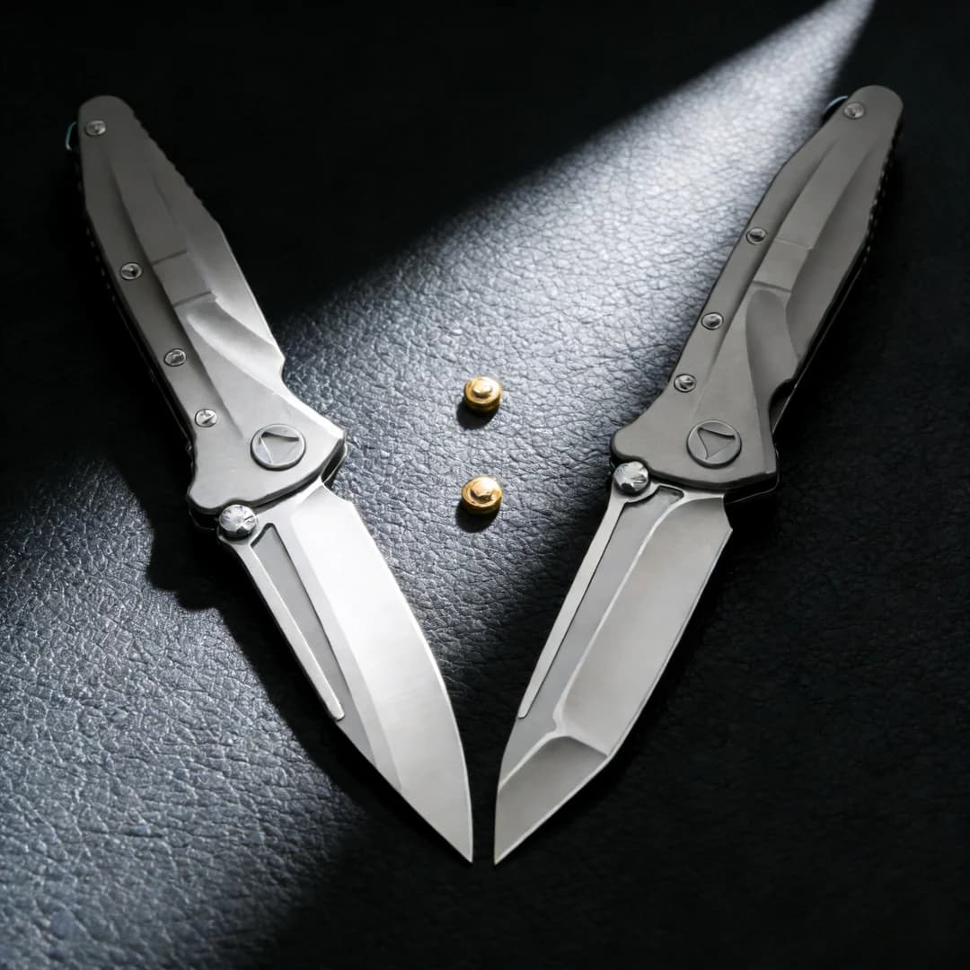 Delta - Multi-functional folding knife, D2 steel titanium handle, ceramic ball bearing, portable emergency knife
