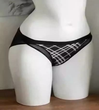 Women's Retro Plaid Push-Up Bra Set