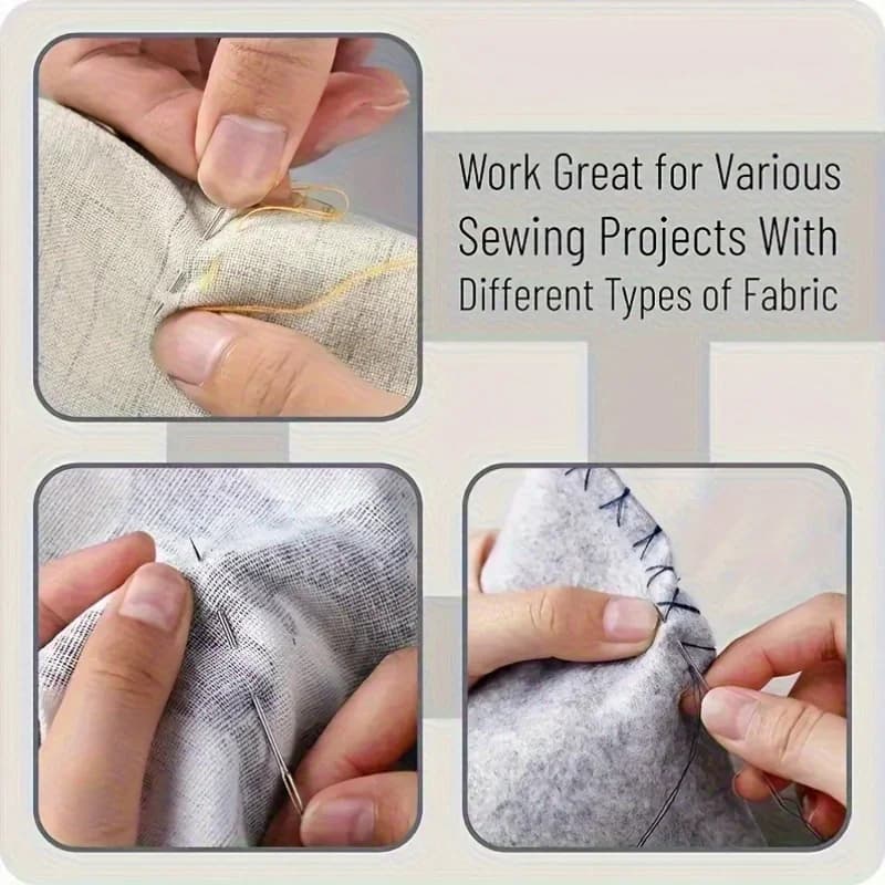 A complete sewing kit, equipped with a storage box, including a handmade DIY sewing needle, thread, as well as a storage box