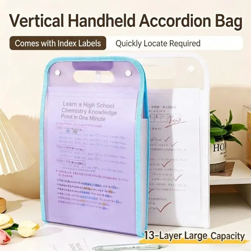 13 Pocket Accordion File Organizer