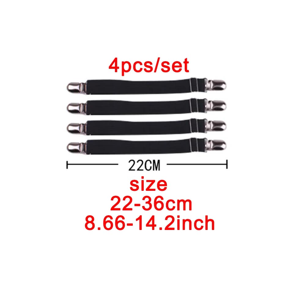 Bed Sheet Grippers with Elastic Straps