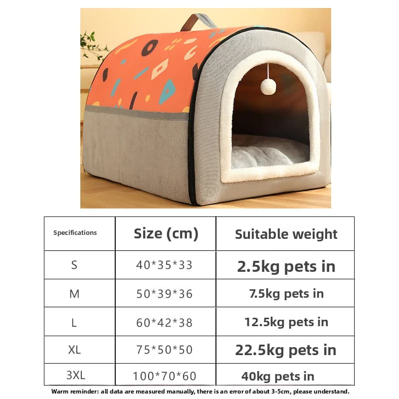 Large Dog Kennel Winter Warm Washable Pet Shelter