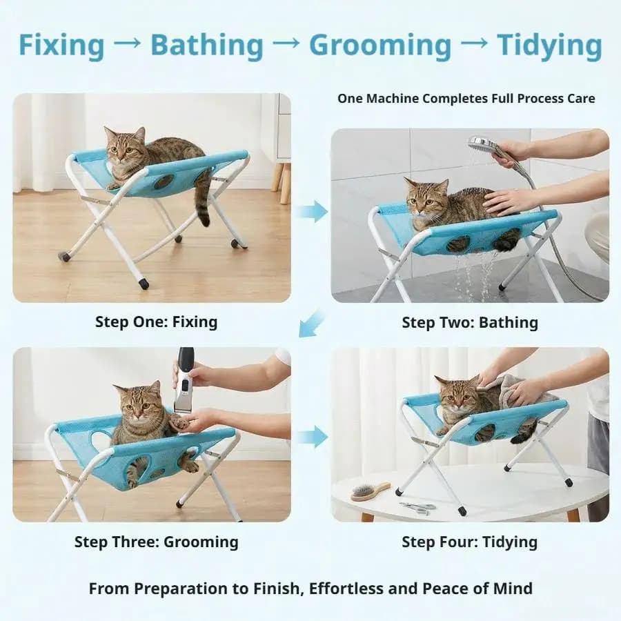 Portable Pet Grooming Stand with Mesh Deck