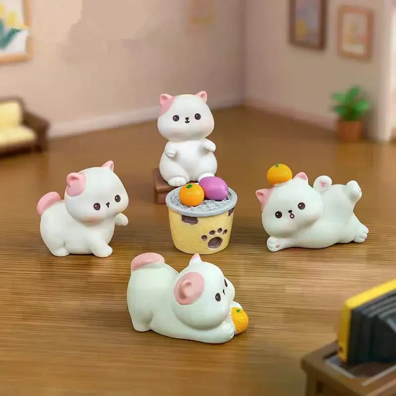 Cartoon Cat Resin Figurine