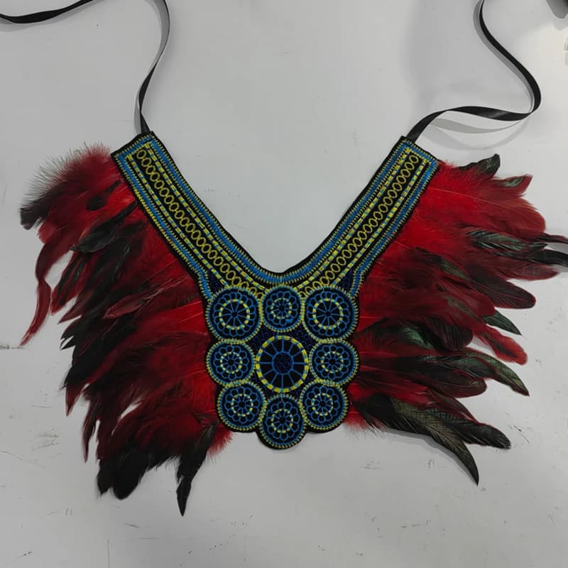 Halloween party costume, collar, scarf, Gothic feather collar and shoulders, witch role-playing available for both women and men