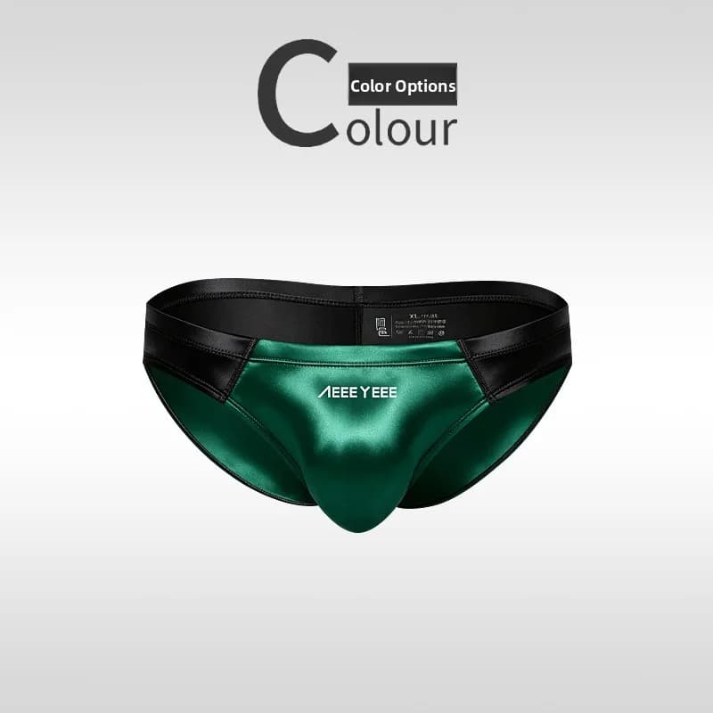 Low-Waist Satin Breathable Men's Sports Briefs