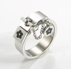 Crystal Zircon Stainless Steel Ring Band