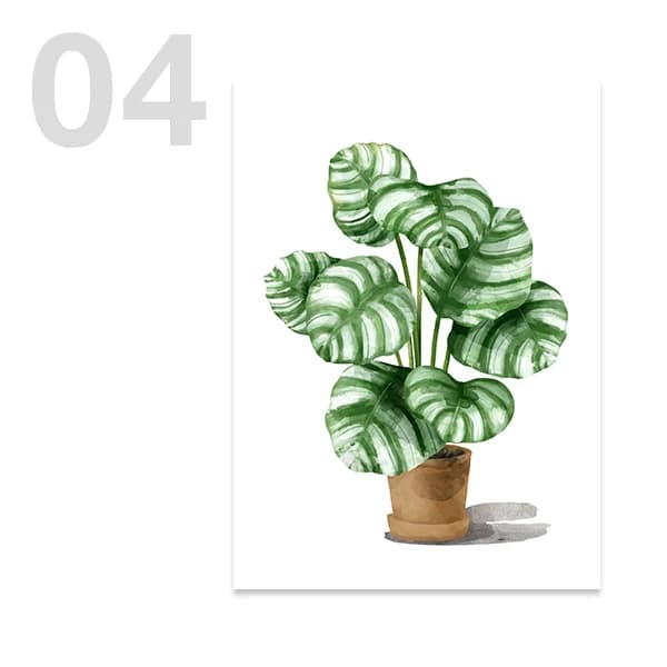 Nordic Botanical Green Plant Canvas Wall Art Print