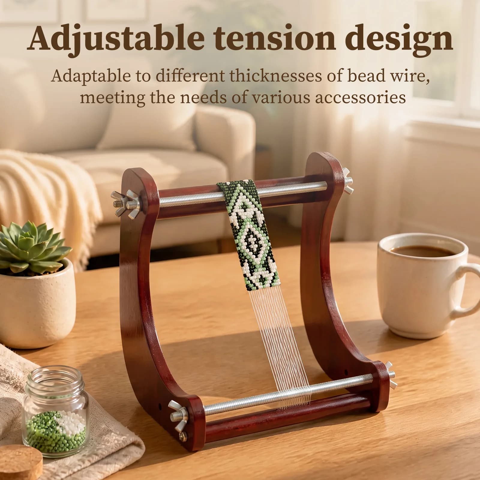 Adjustable Wood Beading Loom Weaving Kit
