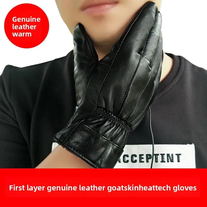 Fleece-Lined Leather Touchscreen Gloves