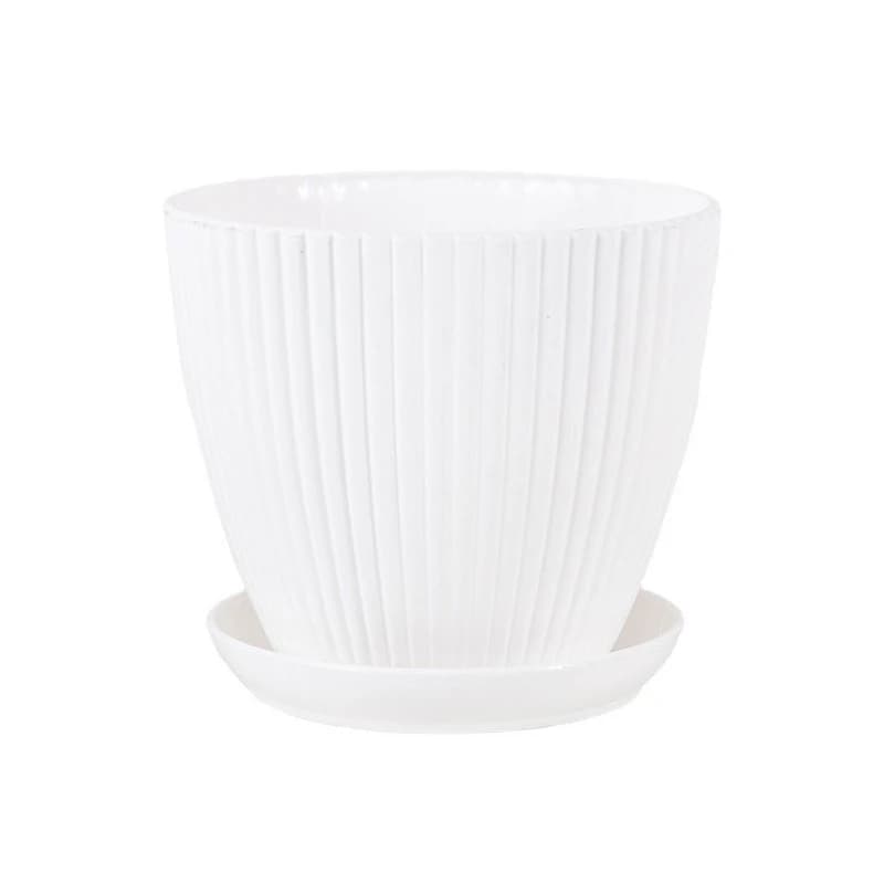 Plastic Indoor Planter Pot with Tray