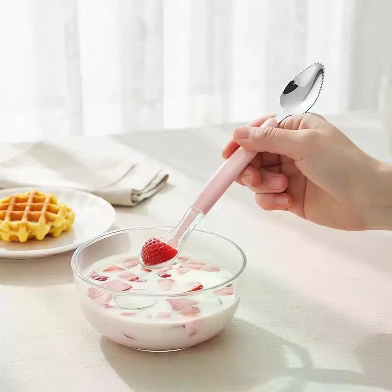 Stainless Steel Baby Spoon Set with Silicone Tips