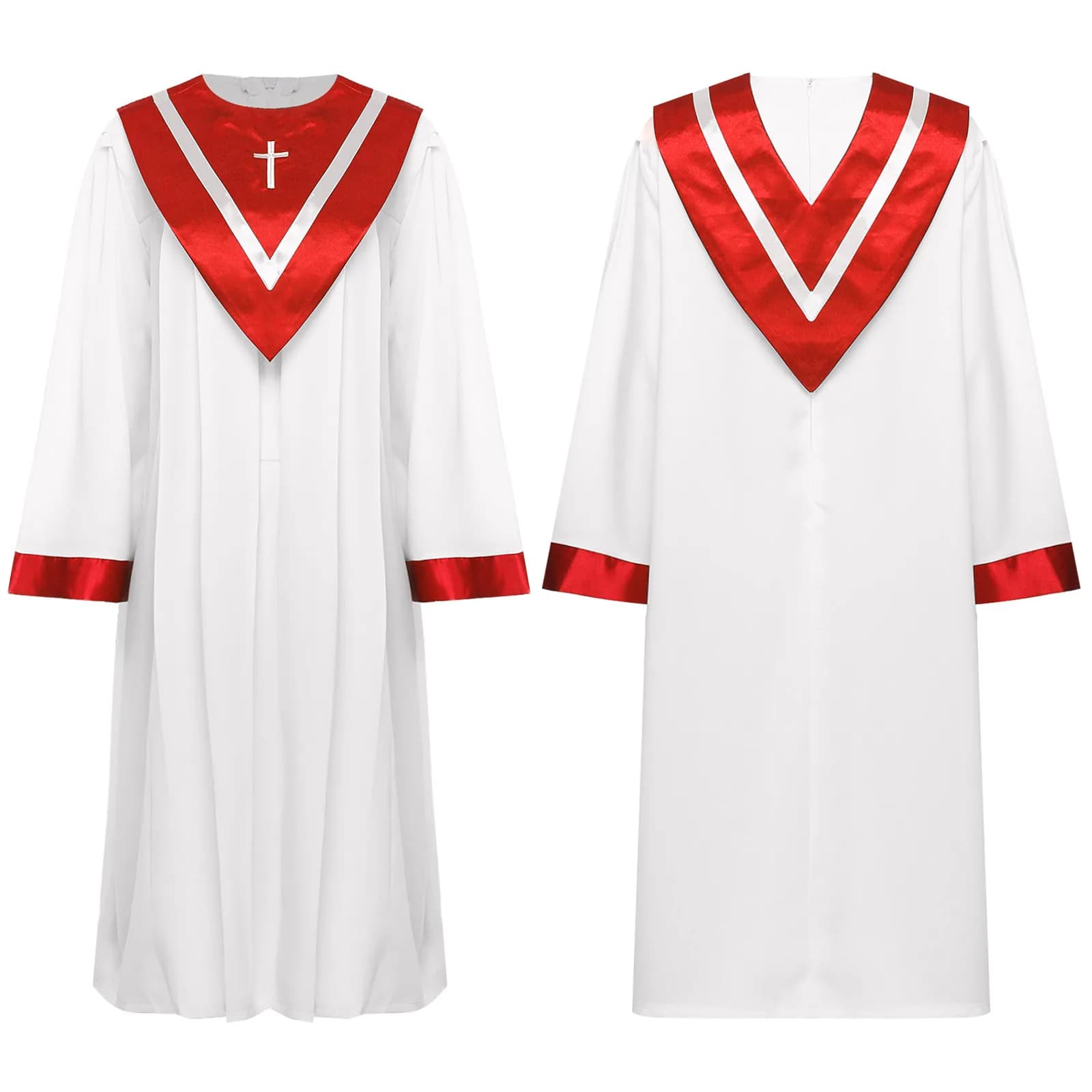 Women's Clergy Robe with Embroidered Sleeves