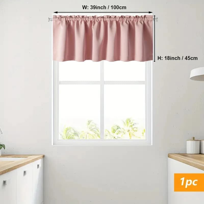 Solid Color Blackout Curtain Valance