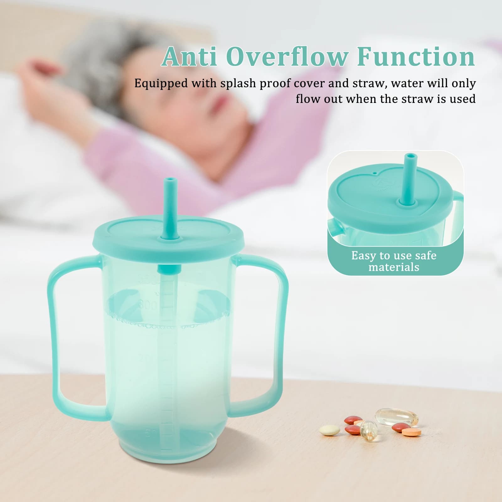 Spill-Proof Sippy Cup with Straw, 2-Pack