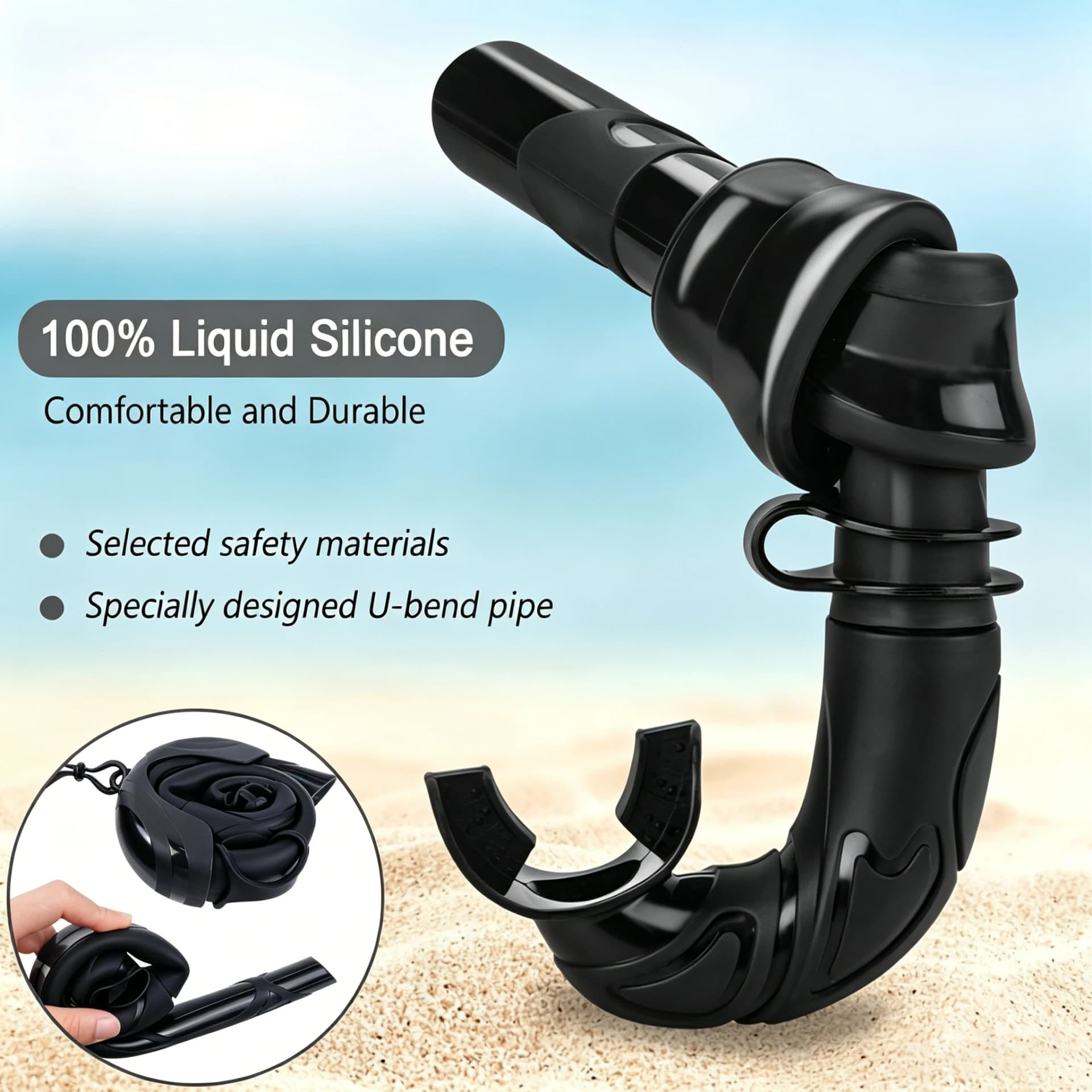Retractable Soft Silicone Snorkel