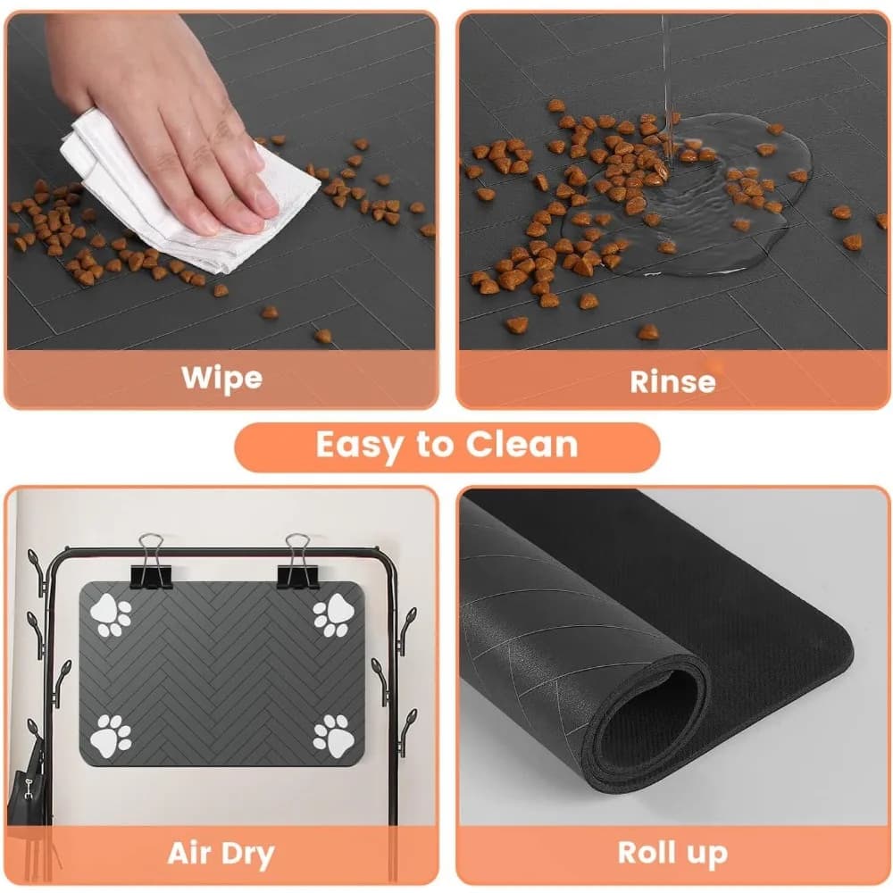 Absorbent Dog Food Bowl Mat