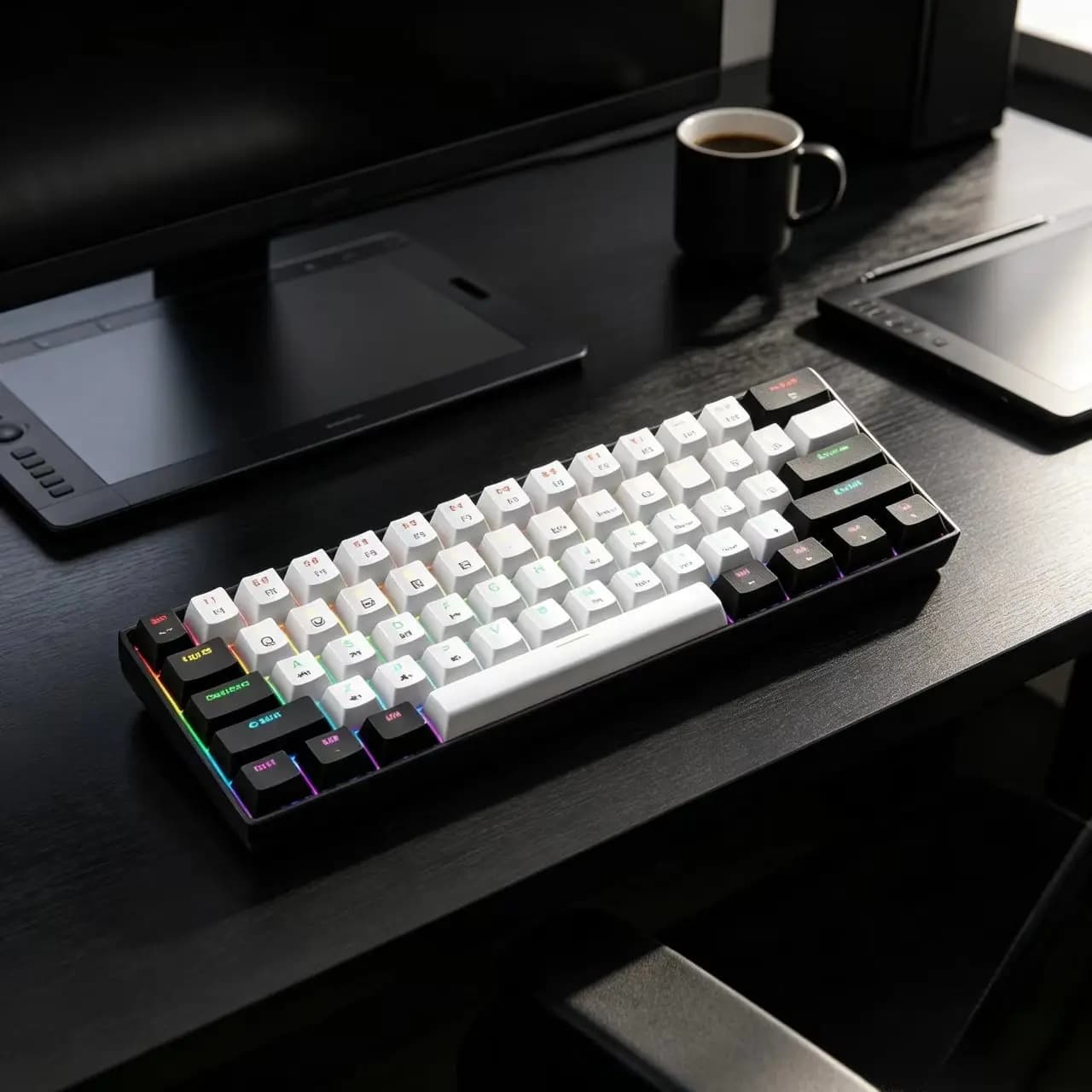 61 key Gaming Mechanical Keyboard RGB Backlit Ultra Compact Mini Layout Suitable for PC/Mac Gamers and Typists