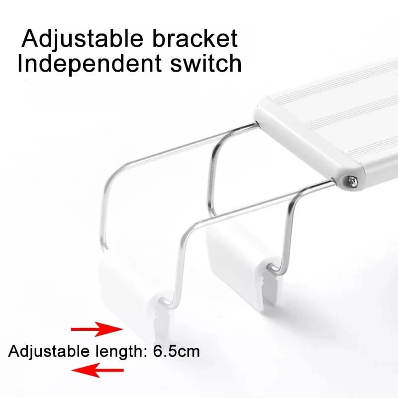 Aquarium LED Fish Tank Light, 3 Color Full Spectrum Adjustable Water Plant Lamp, Telescopic Clip-On Light for 18-75cm Aquariums