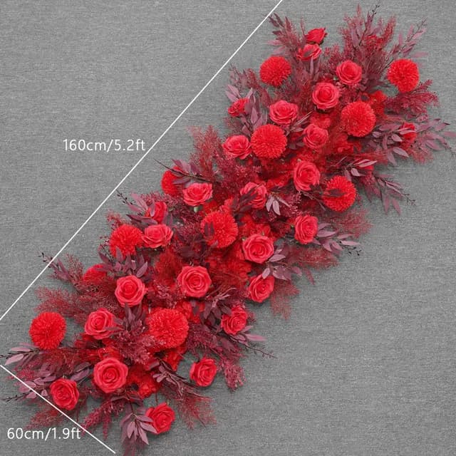 White Silk Flower Row Wedding Arch Backdrop