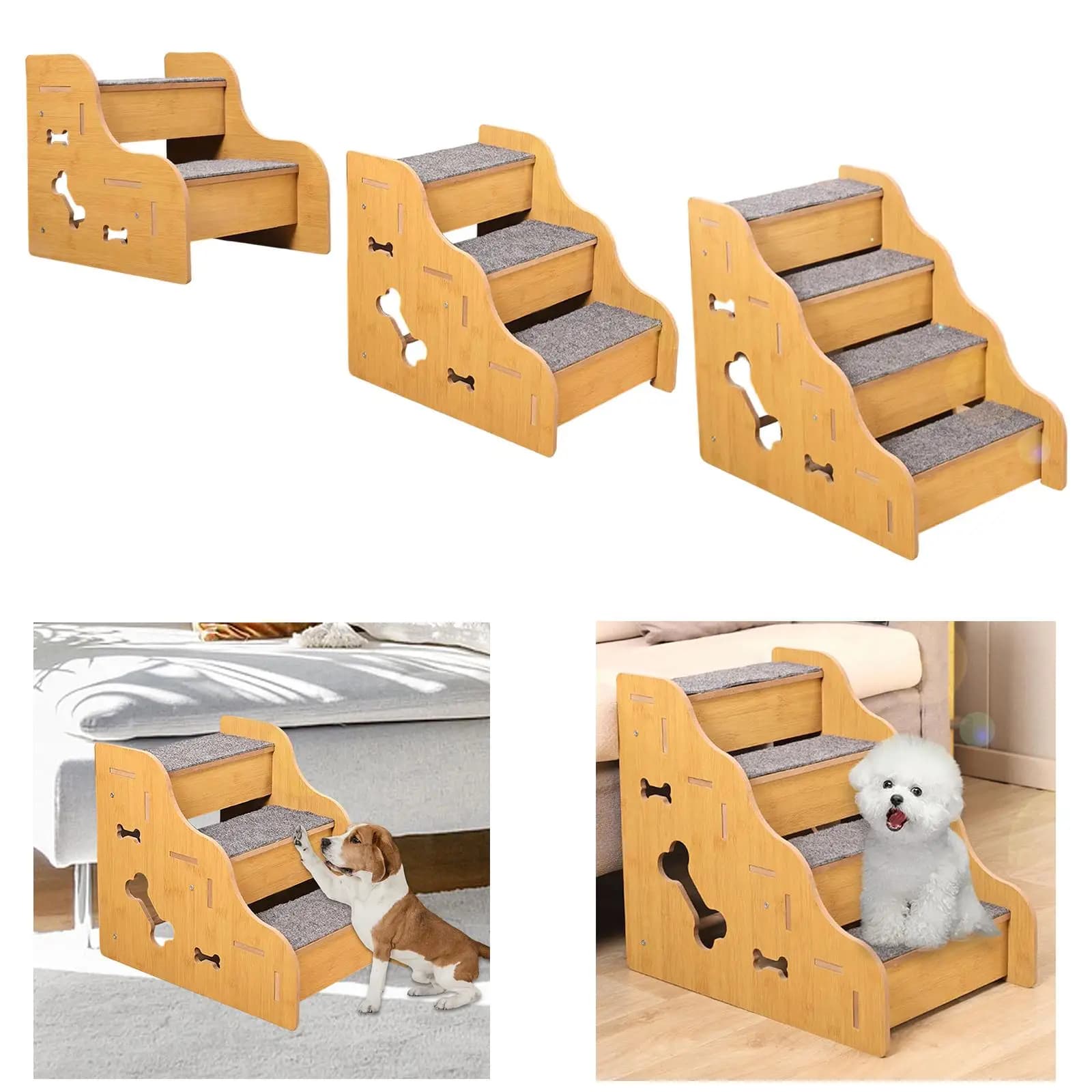 Dog Stairs for Small Dogs with Non-Slip Steps